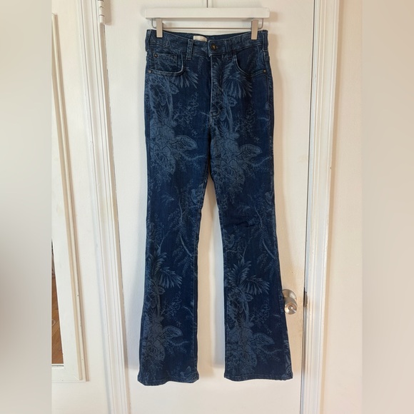 Anthropologie Pilcro The Icon High-Rise Flare Jeans Floral stretch denim 27 - Picture 4 of 12